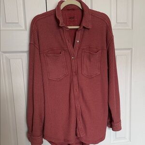 Aerie Button Down Shirt in mauve